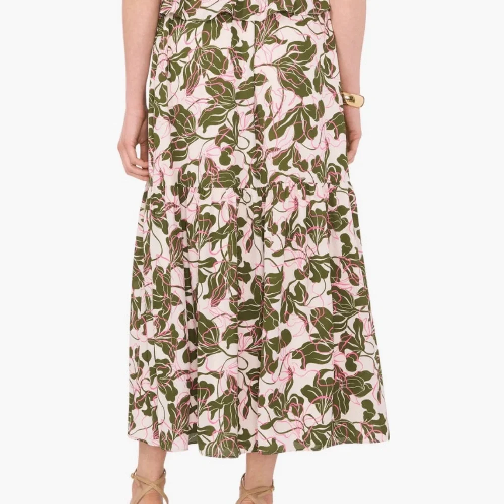 PARKER Floral Egret Tiered Midi Skirt - Picture 4 of 11